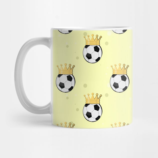 King Football / Soccer Seamless Pattern - Bright Yellow Background by DesignWood-Sport